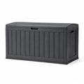 Coffre de jardin extérieur en polypropylène gris anthracite, 270 L, 116,7 × 44,7 × 57 cm